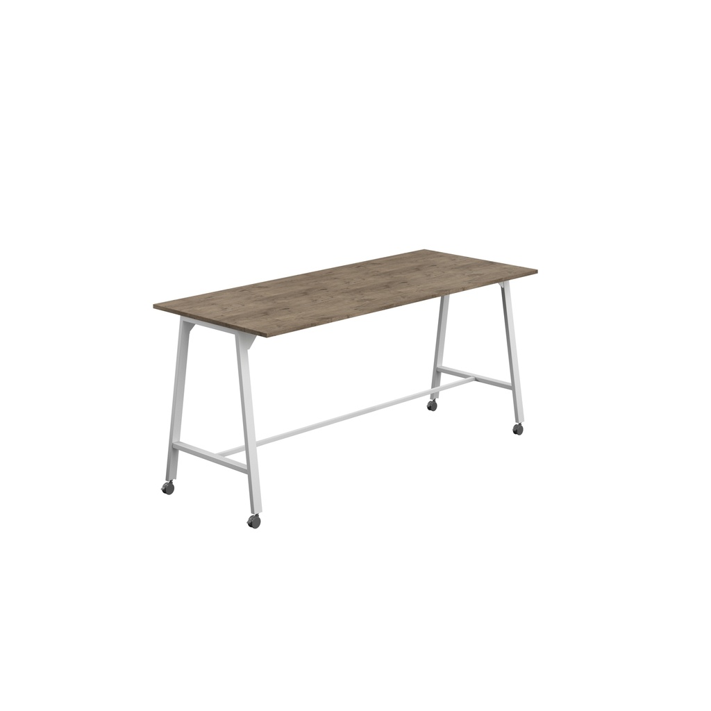 Titan Mobile High Maker Rectangular Table (FSC) | 1200 X 1000 | White/Grey Nebraska Oak