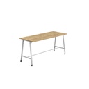 Titan Mobile High Maker Rectangular Table (FSC) | 1200 X 1000 | White/Natural Nebraska Oak