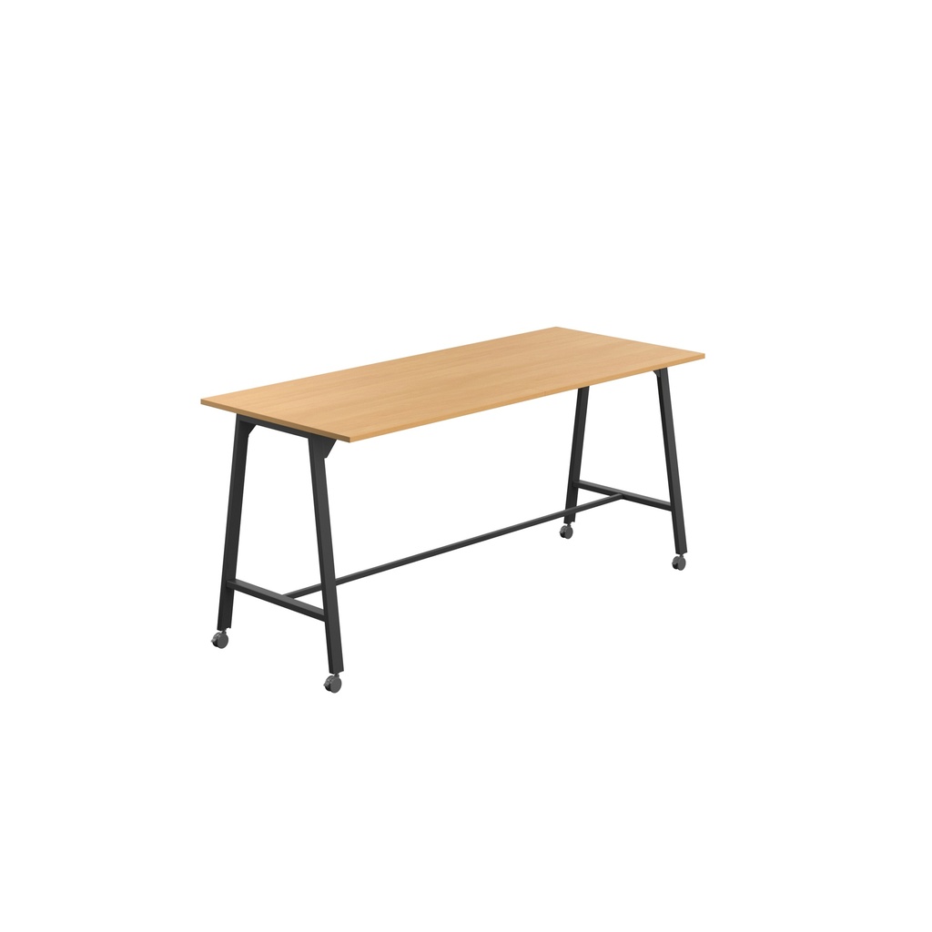 Titan Mobile High Maker Rectangular Table (FSC) | 1200 X 1000 | Black/Ellmau Beech