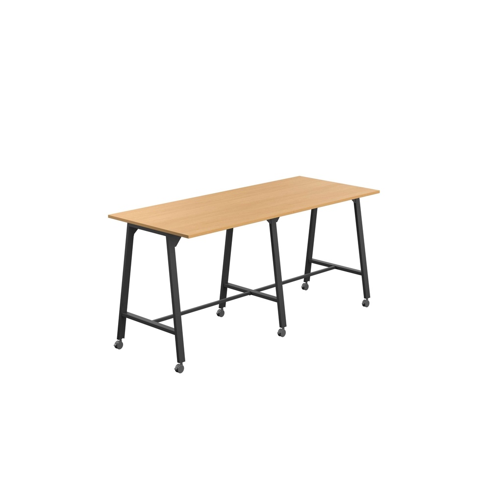 Titan Mobile High Maker Rectangular Table (FSC) | 1200 X 1000 | Black/Ellmau Beech