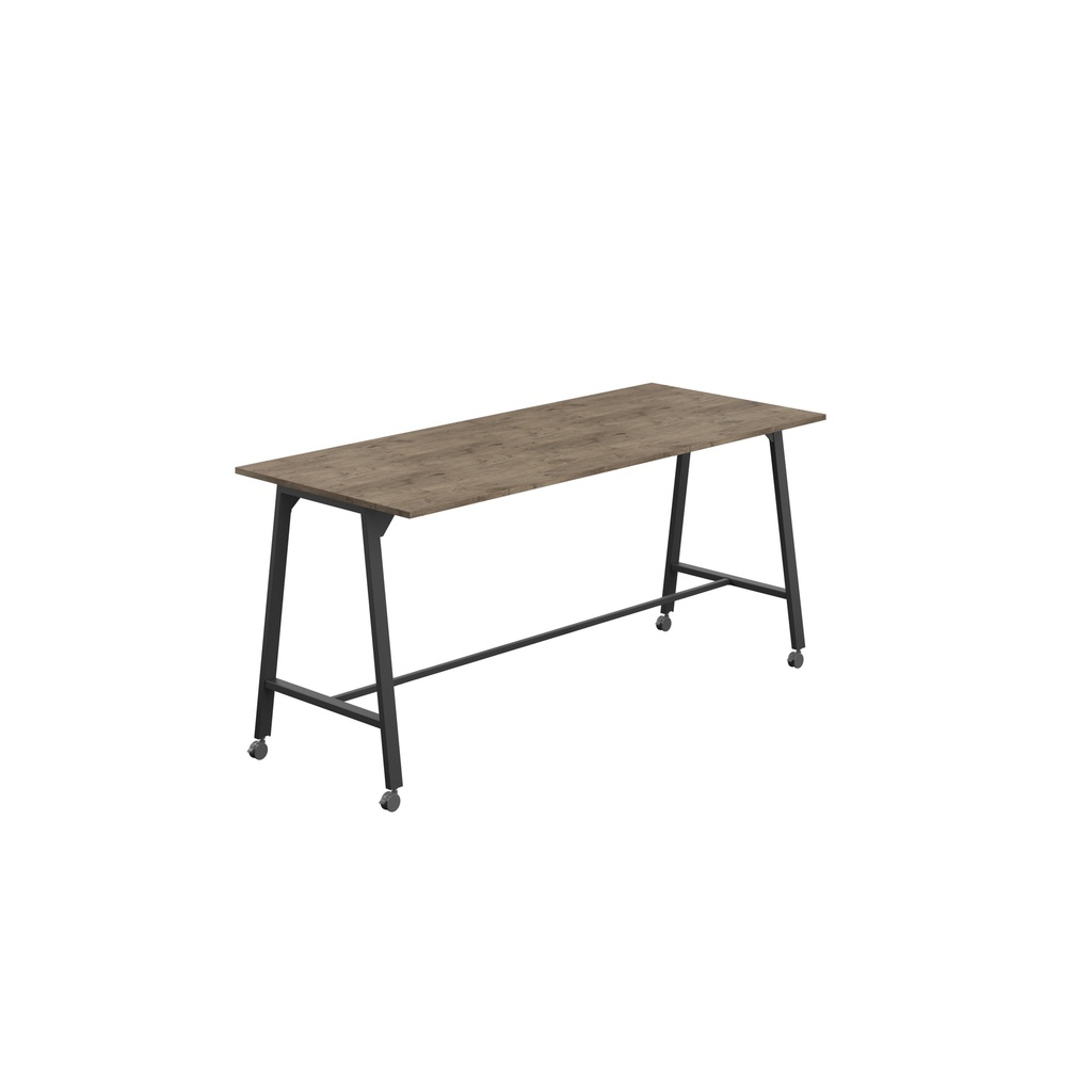 Titan Mobile High Maker Rectangular Table (FSC) | 1200 X 1000 | Black/Grey Nebraska Oak
