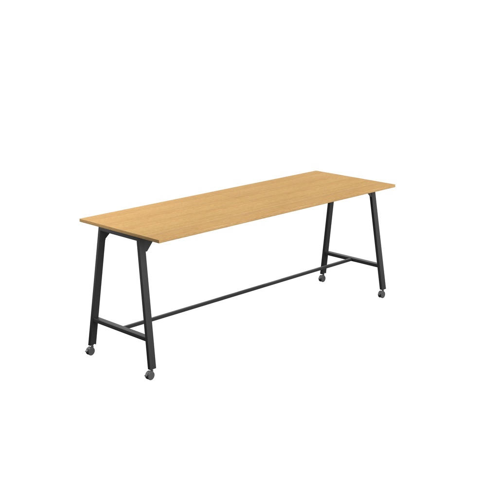 Titan Mobile High Maker Rectangular Table (FSC) | 1500 X 1000 | Black/Sorano Oak