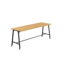 Titan Mobile High Maker Rectangular Table (FSC) | 1500 X 1000 | Black/Sorano Oak