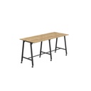 Titan Mobile High Maker Rectangular Table (FSC) | 1200 X 1000 | Black/Natural Nebraska Oak