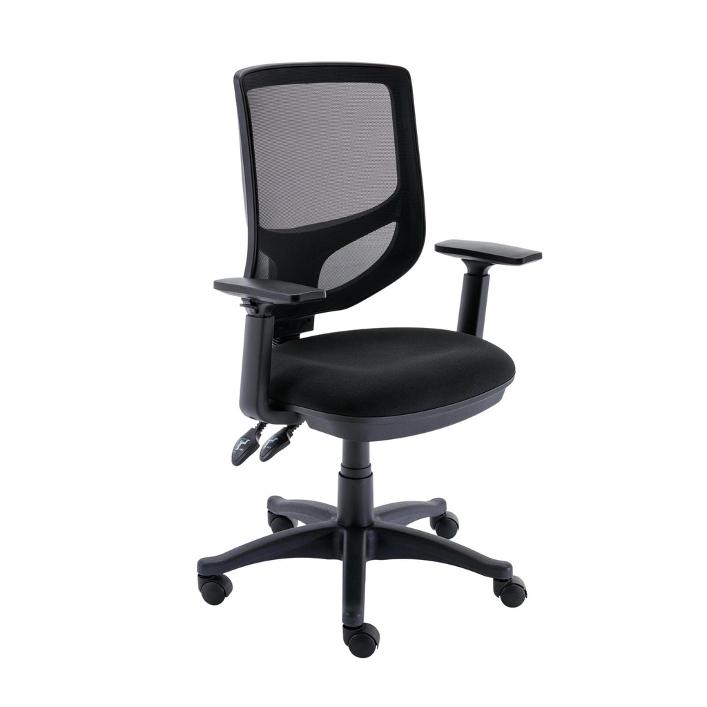 2 Lever Versi Mesh Operator Chair Black Boxed + Adjustable Arms + Adjustable Arms