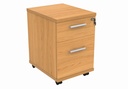 Mobile Under Desk Office Storage Unit (FSC) | 2 Drawers | Norwegian Beech