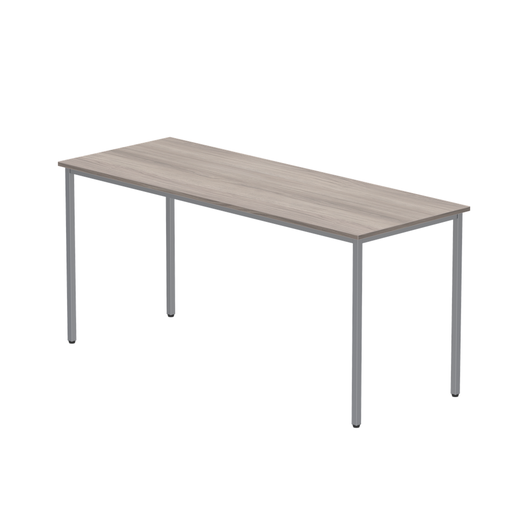 Office Rectangular Multi-Use Table (FSC) | 1600X600 | Alaskan Grey Oak/Silver