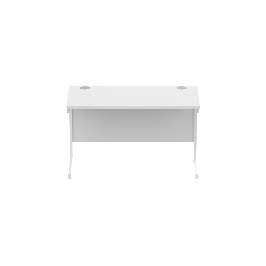 Office Rectangular Desk With Steel Single Upright Cantilever Frame (Fsc) | 1200X600 | Arctic White/White