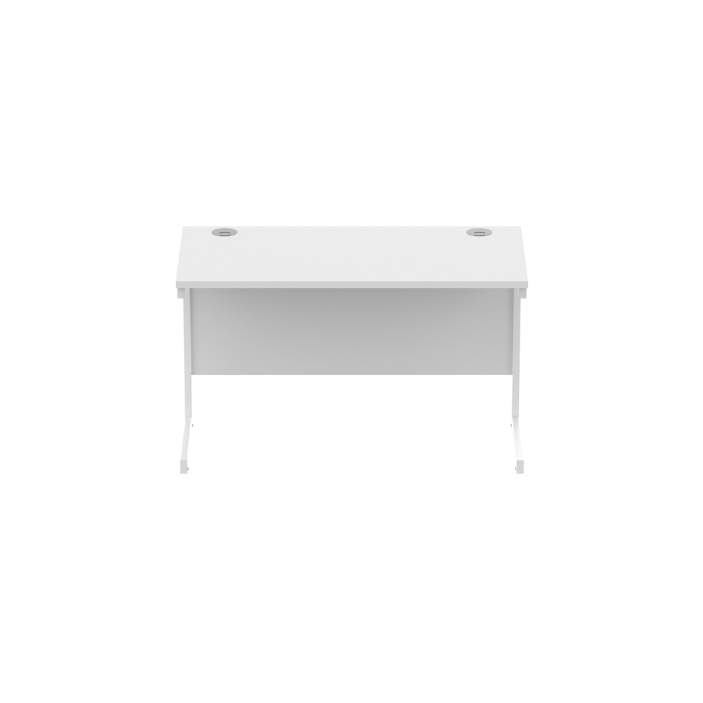 Office Rectangular Desk With Steel Single Upright Cantilever Frame (Fsc) | 1200X600 | Arctic White/White