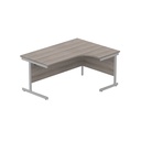 Office Right Hand Corner Desk With Steel Single Upright Cantilever Frame (Fsc) | 1600X1200 | Alaskan Grey Oak/Silver
