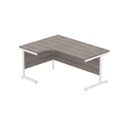 Office Left Hand Corner Desk With Steel Single Upright Cantilever Frame (Fsc) | 1600X1200 | Alaskan Grey Oak/White