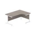 Office Right Hand Corner Desk With Steel Single Upright Cantilever Frame (Fsc) | 1600X1200 | Alaskan Grey Oak/White