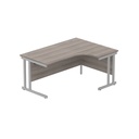 Office Right Hand Corner Desk With Steel Double Upright Cantilever Frame (Fsc) | 1600X1200 | Alaskan Grey Oak/Silver