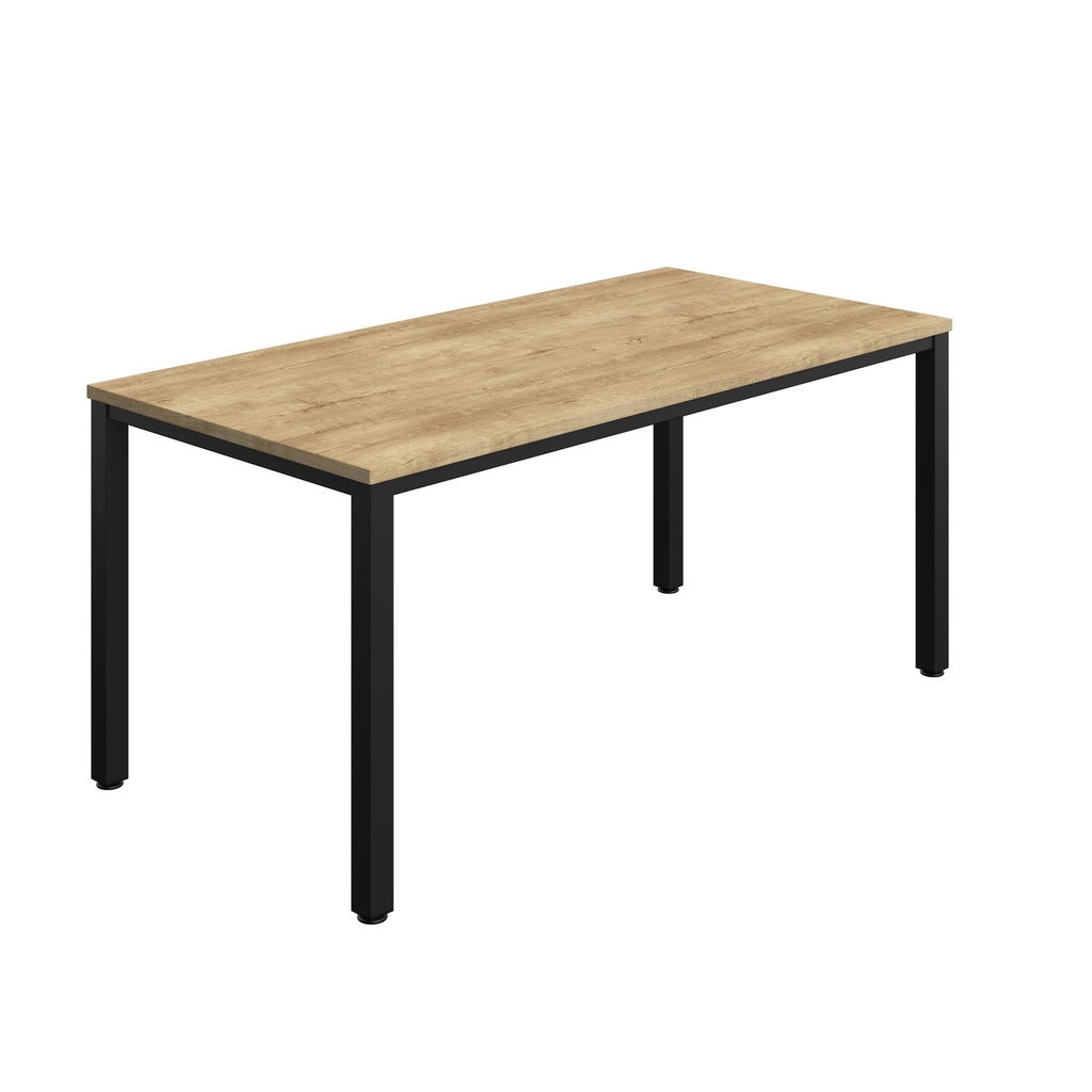 FRACTION INFINITY 160 X 80 MEETING TABLE -  NATURAL NEBRASKA OAK WITH BLACK LEGS