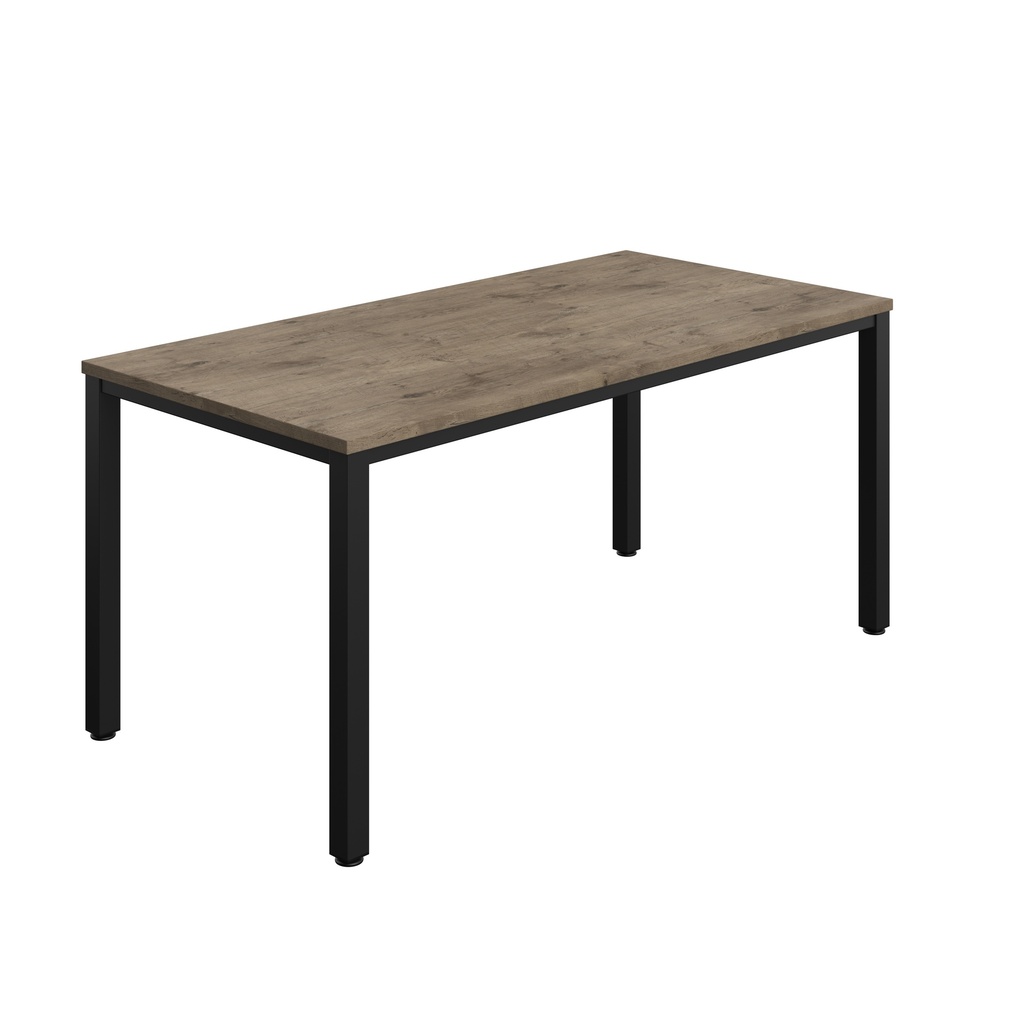 FRACTION INFINITY 160 X 80 MEETING TABLE - GREY NEBRASKA OAK   WITH BLACK LEGS