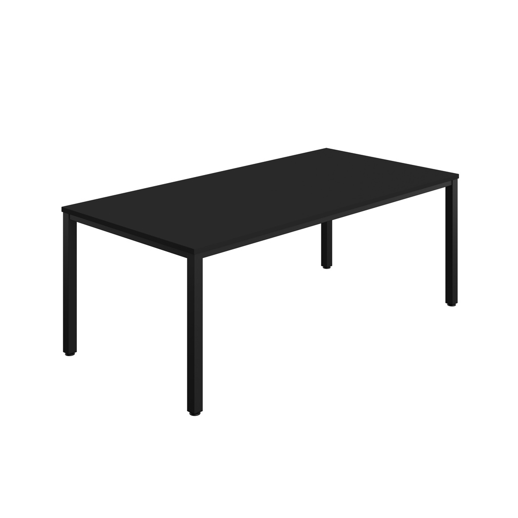 FRACTION INFINITY 200 X 100 MEETING TABLE -BLACK WITH BLACK LEGS