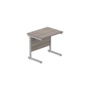 Office Rectangular Desk With Steel Single Upright Cantilever Frame (Fsc) | 800X600 | Alaskan Grey Oak/Silver