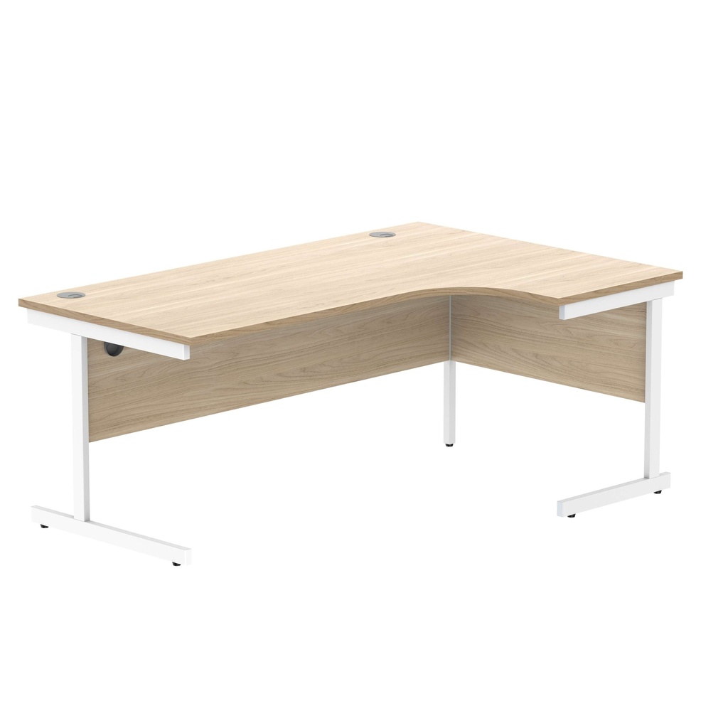 Office Right Hand Corner Desk With Steel Single Upright Cantilever Frame (Fsc) | 1800X1200 | Canadian Oak-White