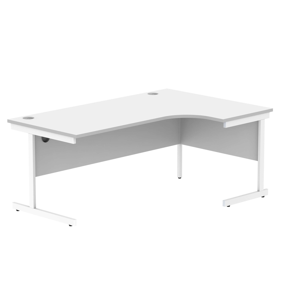 Office Right Hand Corner Desk With Steel Single Upright Cantilever Frame (Fsc) | 1800X1200 | Arctic White-White