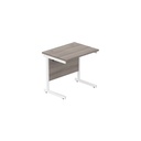 Office Rectangular Desk With Steel Single Upright Cantilever Frame (Fsc) | 800X600 | Alaskan Grey Oak/White