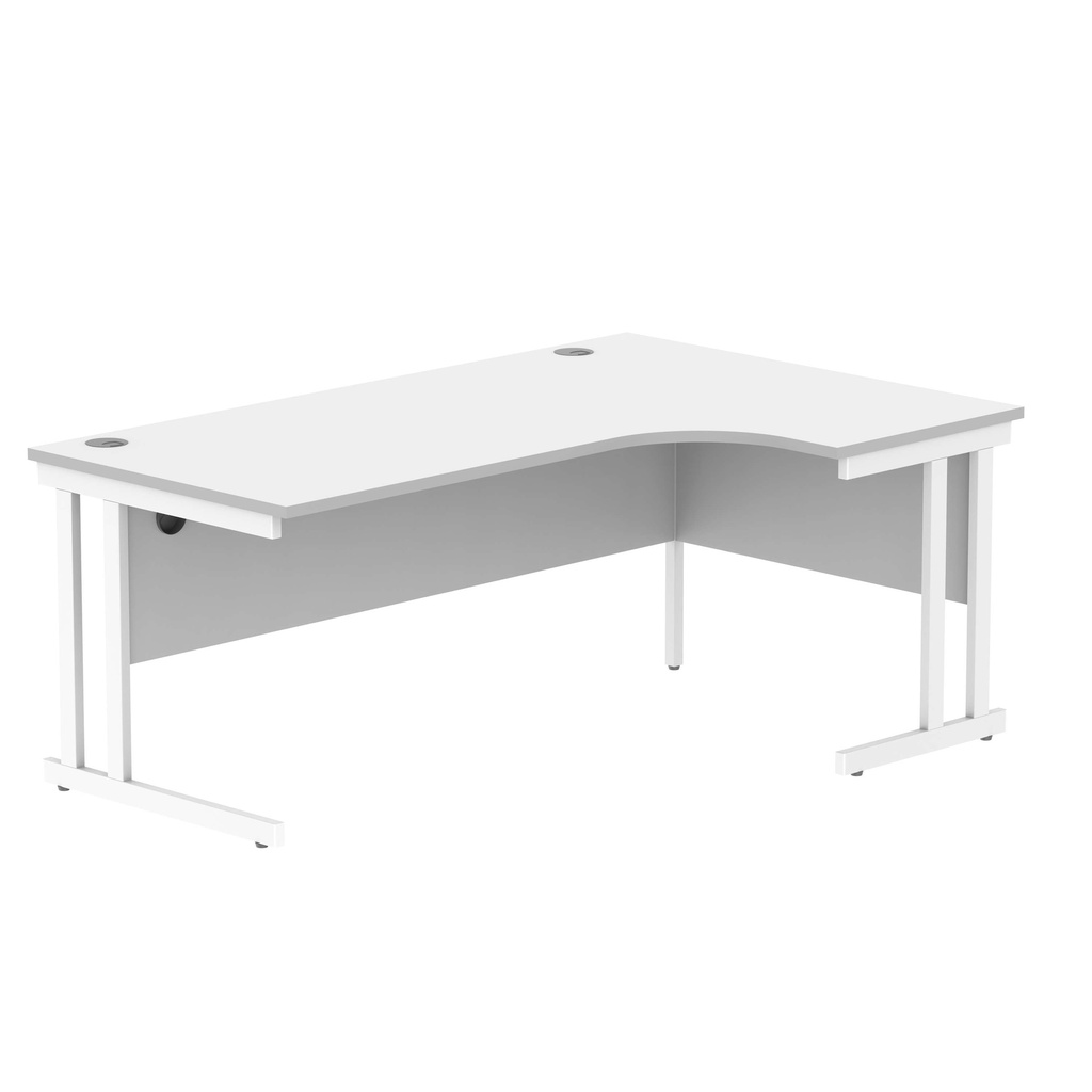 Office Right Hand Corner Desk With Steel Double Upright Cantilever Frame (Fsc) | 1800X1200 | Arctic White-White