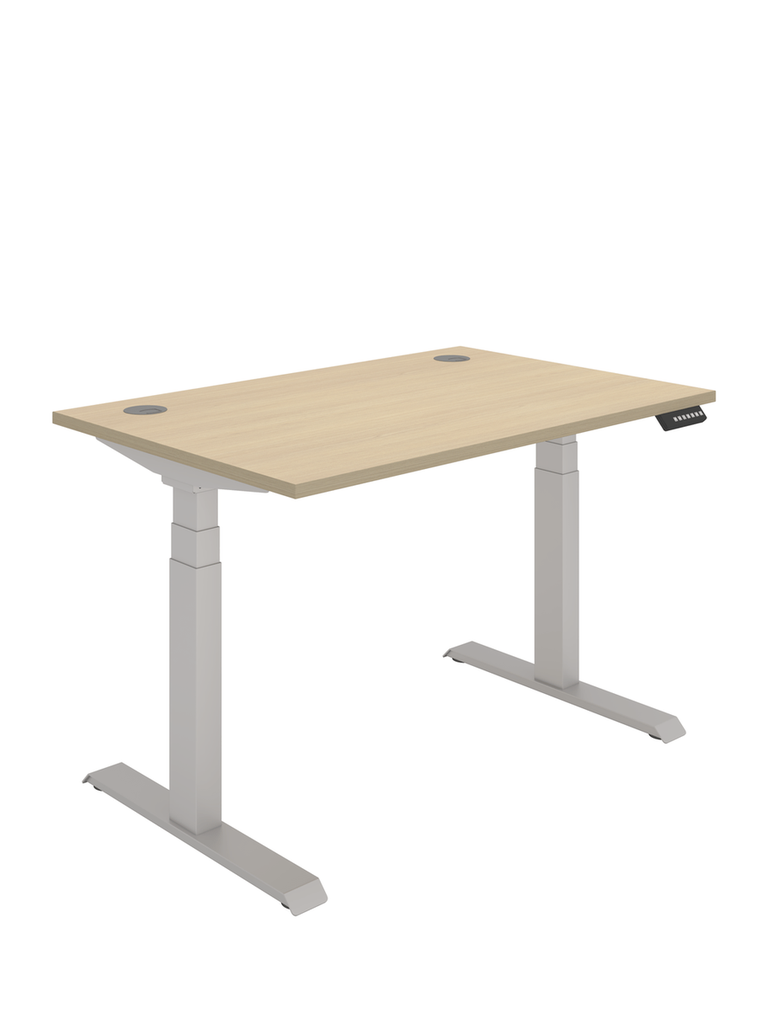 Office Rectangular Dual Motor Sit Stand Desk  (FSC) | 1200X800 | Oak/Silver