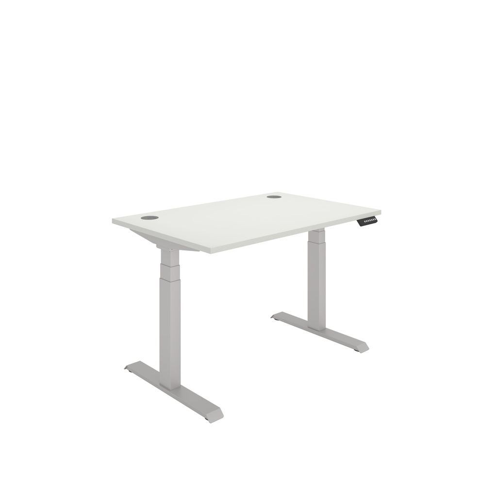 Office Rectangular Dual Motor Sit Stand Desk  (FSC) | 1200X800 | Arctic White-Silver