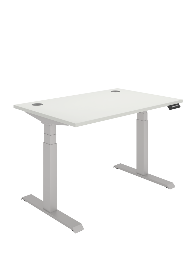 Office Rectangular Dual Motor Sit Stand Desk  (FSC) | 1200X800 | White/Silver