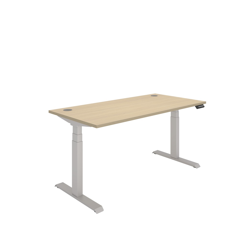 Office Rectangular Dual Motor Sit Stand Desk  (FSC) | 1600X800 | Canadian Oak-Silver