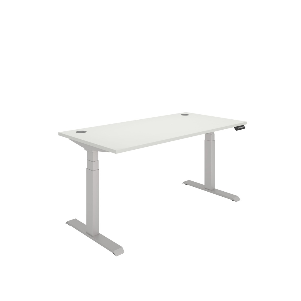 Office Rectangular Dual Motor Sit Stand Desk  (FSC) | 1600X800 | White/Silver