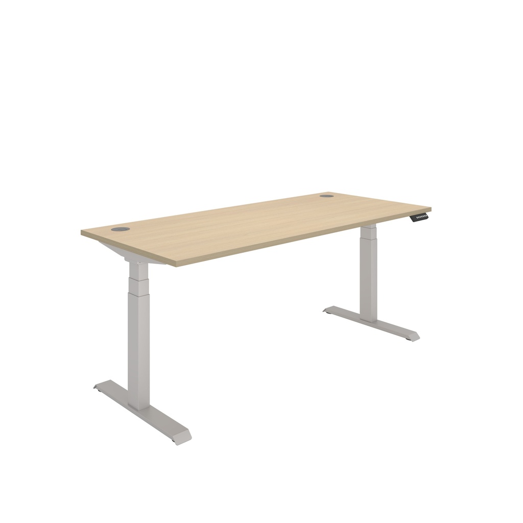 Office Rectangular Dual Motor Sit Stand Desk  (FSC) | 1800X800 | Canadian Oak-Silver