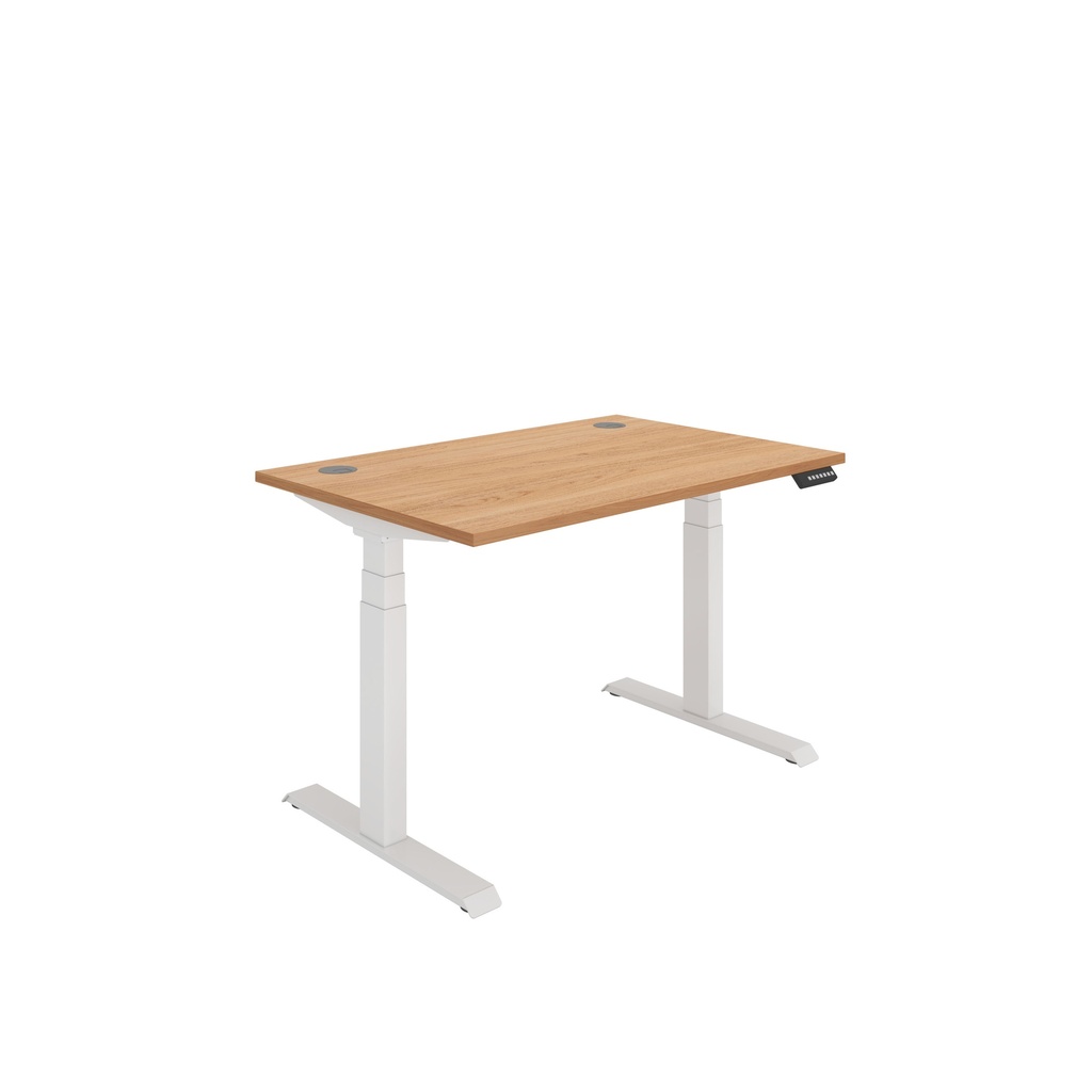 Office Rectangular Dual Motor Sit Stand Desk  (FSC) | 1200X800 | Norwegian Beech-White