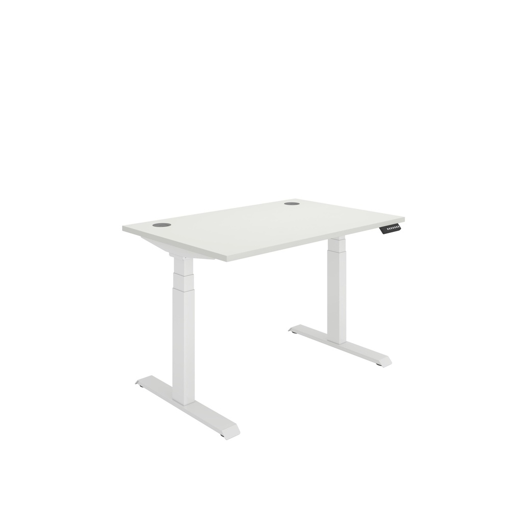 Office Rectangular Dual Motor Sit Stand Desk  (FSC) | 1200X800 | Arctic White-White