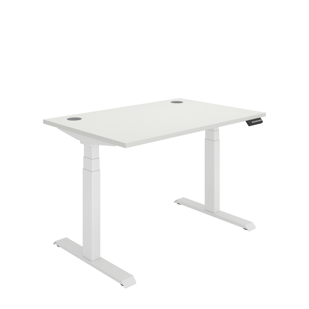 Office Rectangular Dual Motor Sit Stand Desk  (FSC) | 1200X800 | White/White