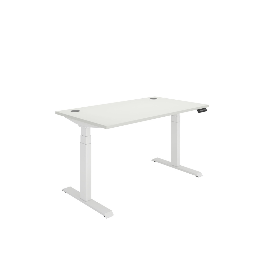 Office Rectangular Dual Motor Sit Stand Desk  (FSC) | 1400X800 | Arctic White-White