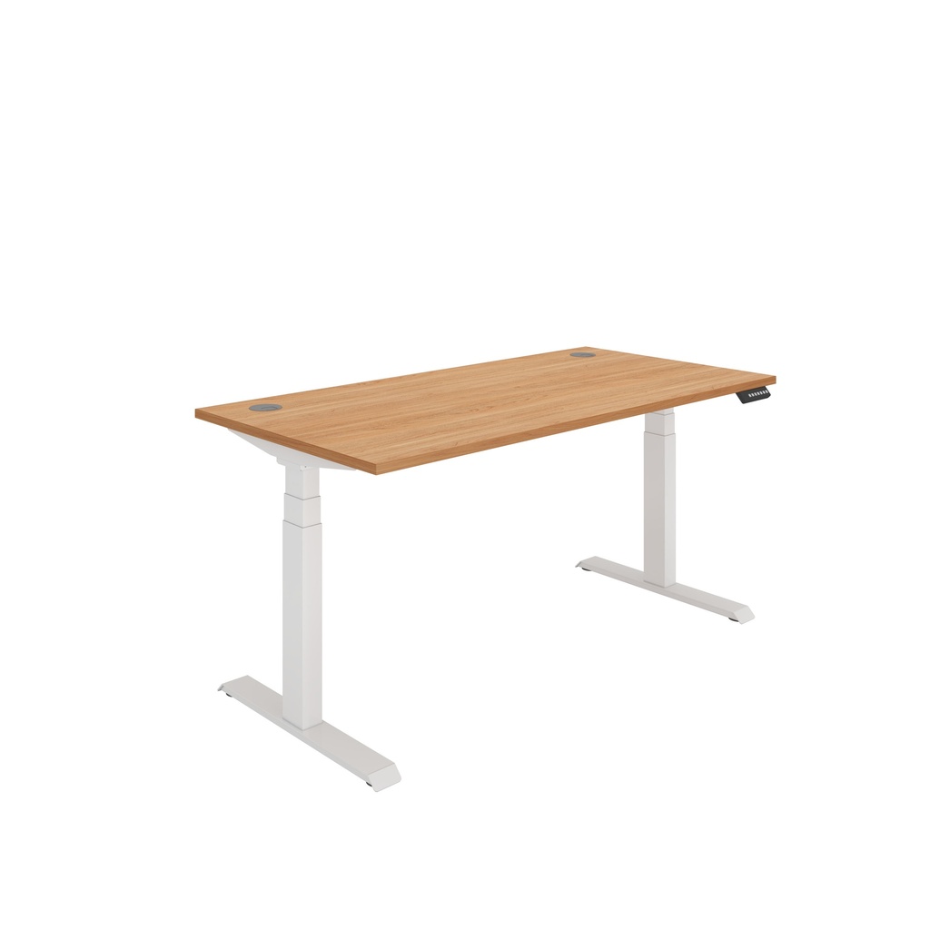 Core|Dual Motor|Sit Stand Desk (FSC)|1600x800|Norwegian Beech-White