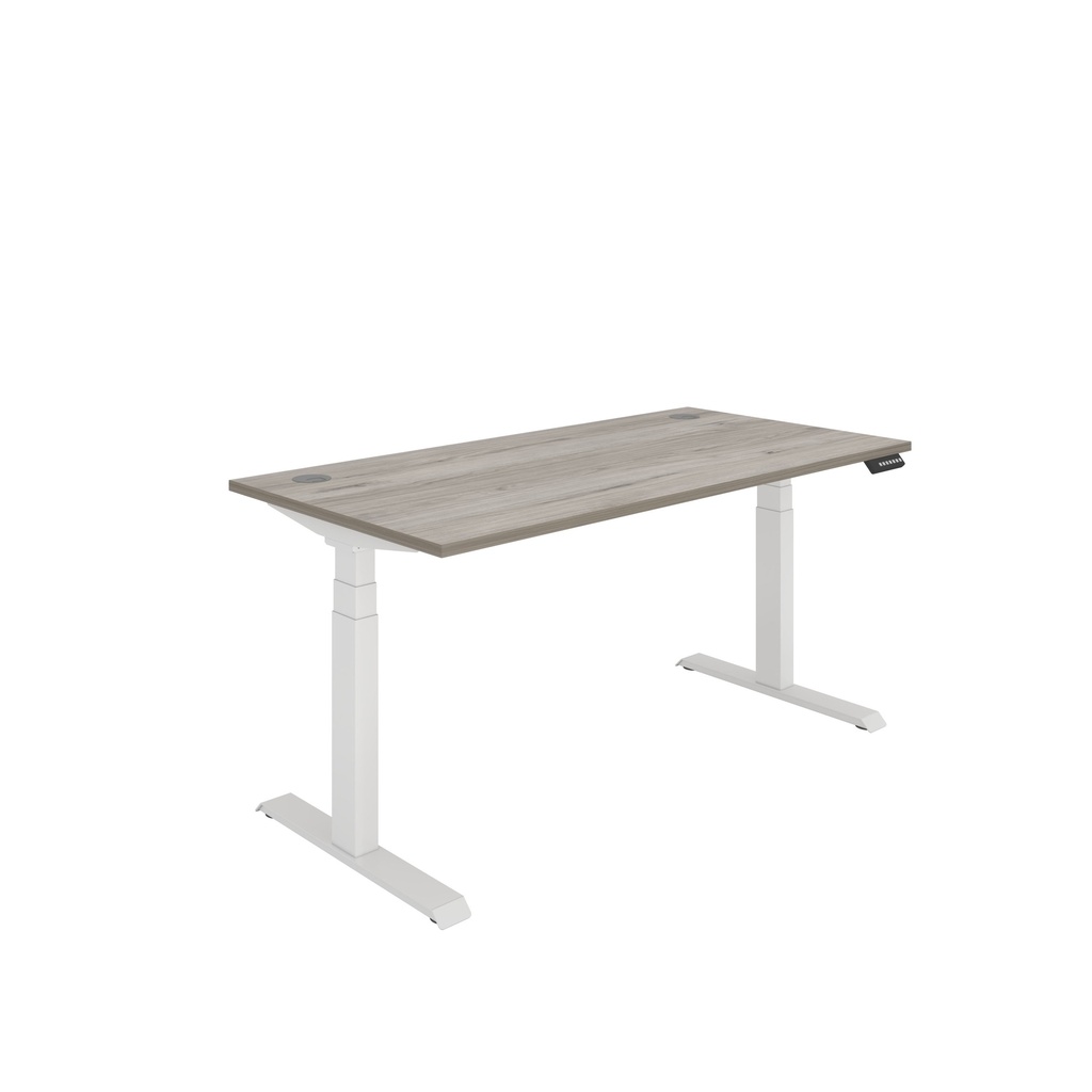 Office Rectangular Dual Motor Sit Stand Desk  (FSC) | 1600X800 | Alaskan Grey Oak-White
