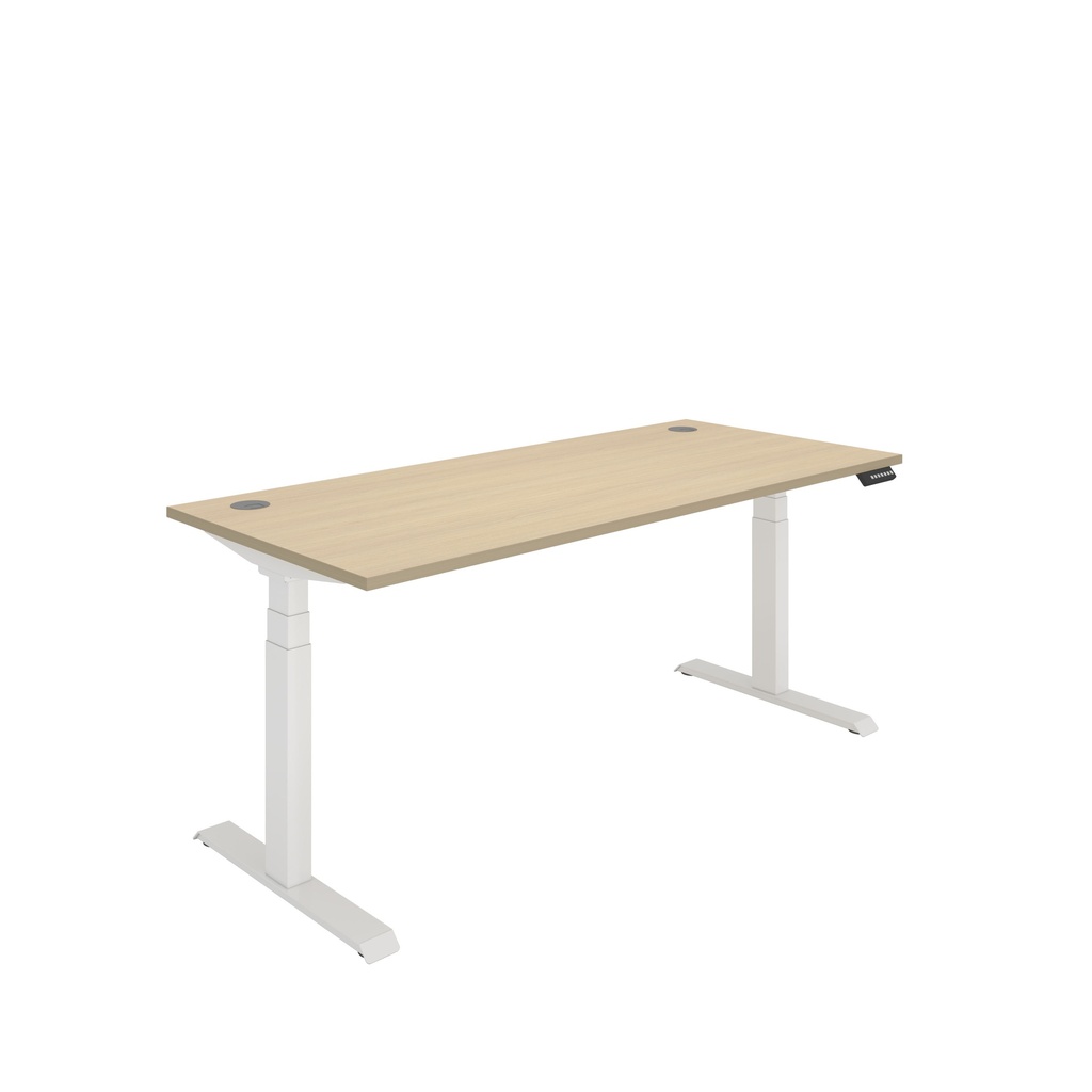 Office Rectangular Dual Motor Sit Stand Desk  (FSC) | 1800X800 | Canadian Oak-White