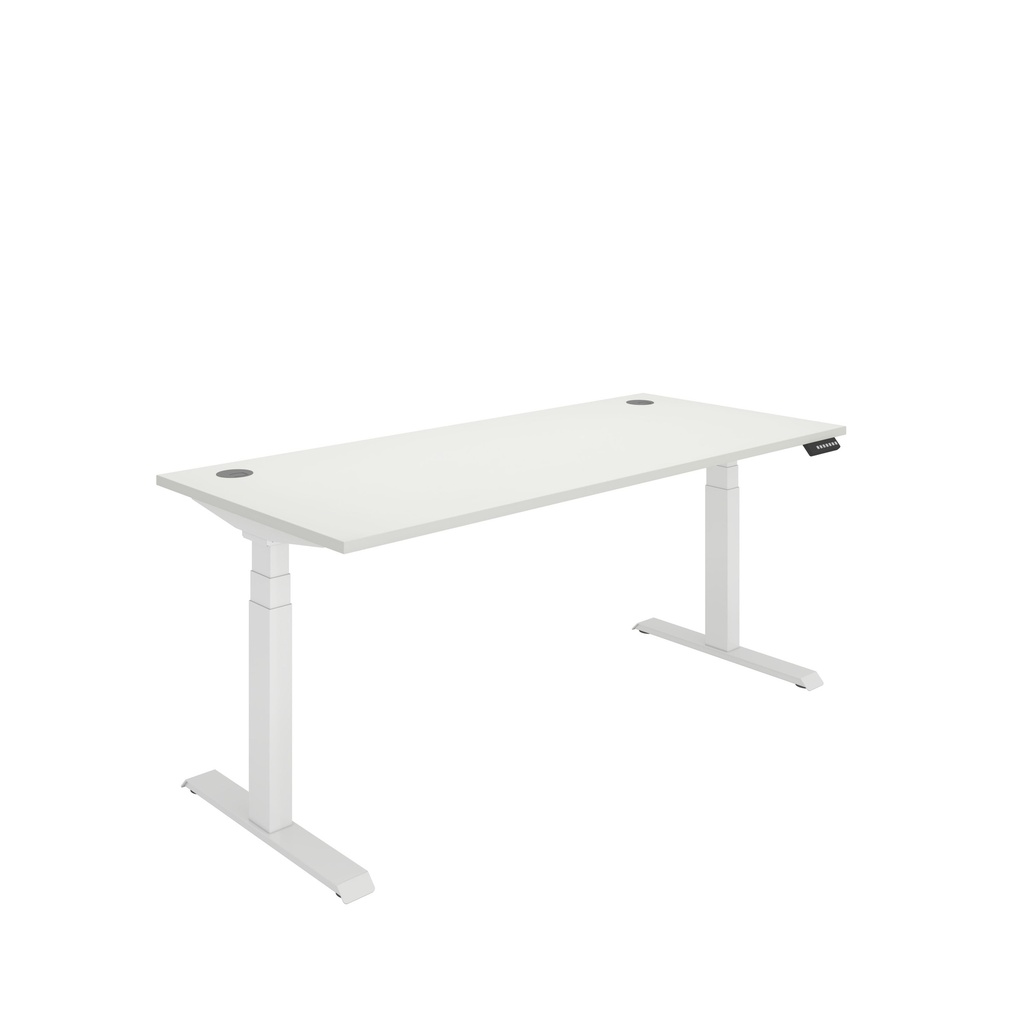 Office Rectangular Dual Motor Sit Stand Desk  (FSC) | 1800X800 | Arctic White-White