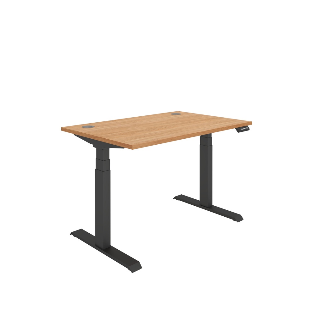 Core|Dual Motor|Sit Stand Desk (FSC)|1200x800|Norwegian Beech-Black