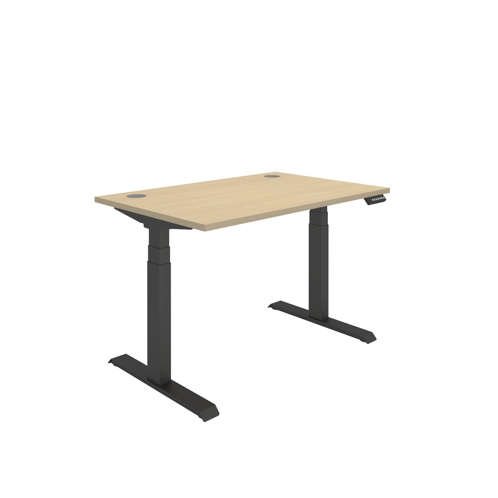 Office Rectangular Dual Motor Sit Stand Desk  (FSC) | 1200X800 | Canadian Oak-Black