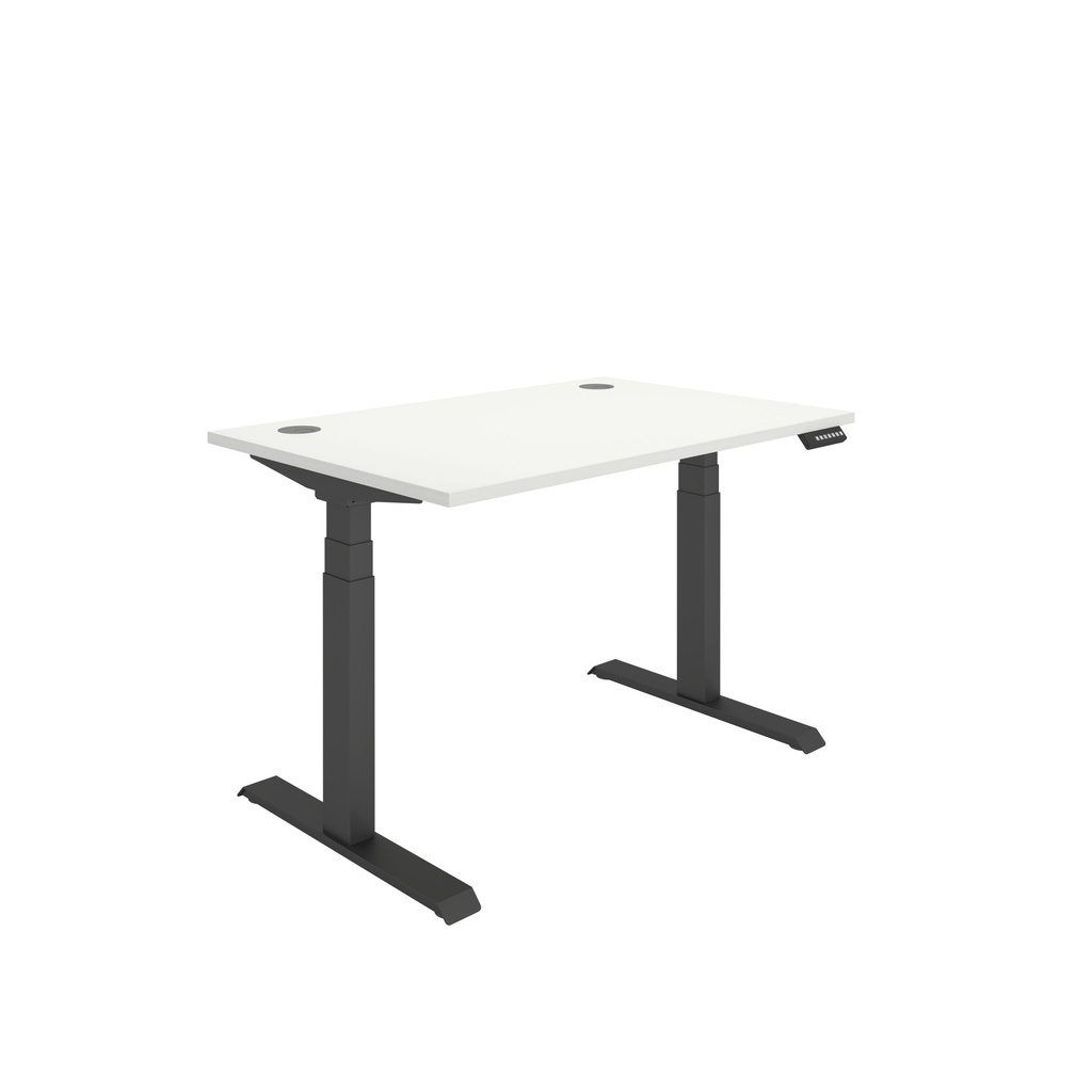 Office Rectangular Dual Motor Sit Stand Desk  (FSC) | 1200X800 | Arctic White-Black