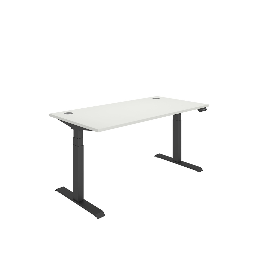 Office Rectangular Dual Motor Sit Stand Desk  (FSC) | 1600X800 | Arctic White-Black