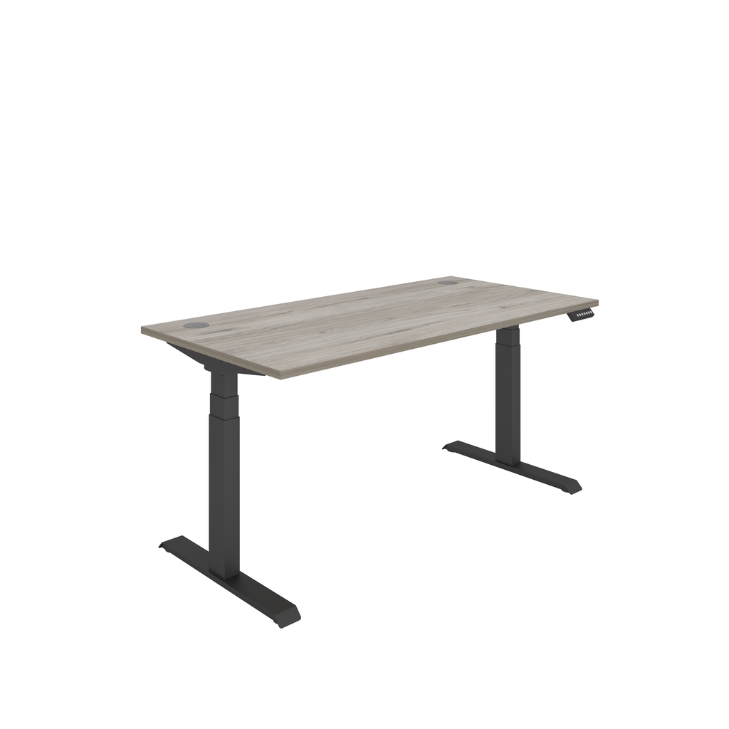 Core|Dual Motor|Sit Stand Desk (FSC)|1600x800|Alaskan Grey Oak-Black
