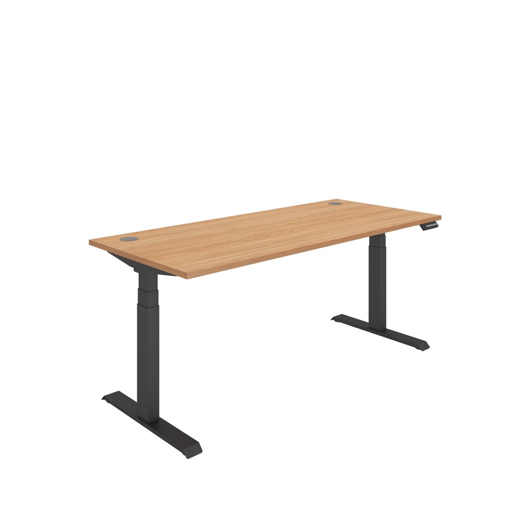 Office Rectangular Dual Motor Sit Stand Desk  (FSC) | 1800X800 | Norwegian Beech-Black