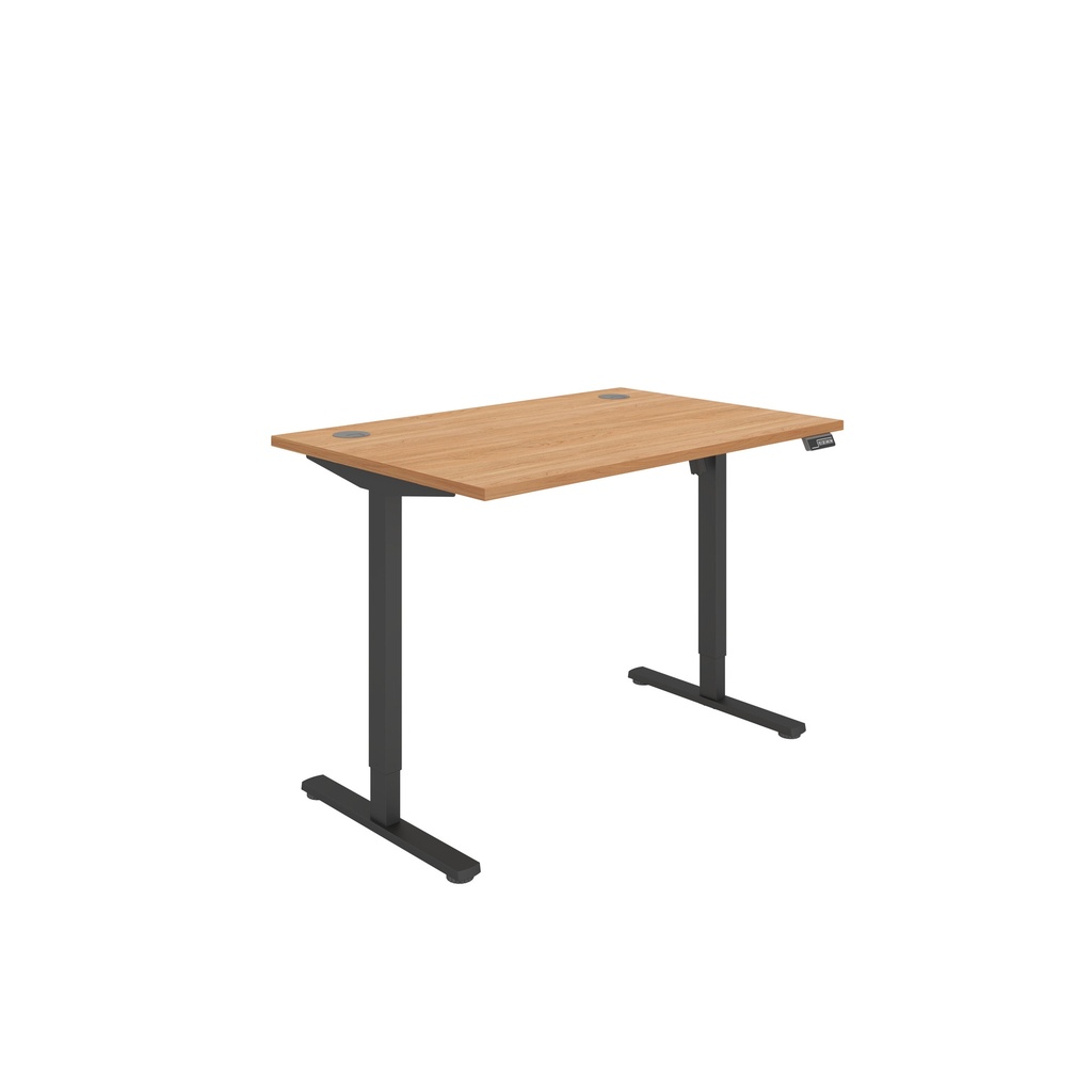 Office Rectangular Single Motor Sit Stand Desk  (FSC) | 1200X800 | Norwegian Beech-Black