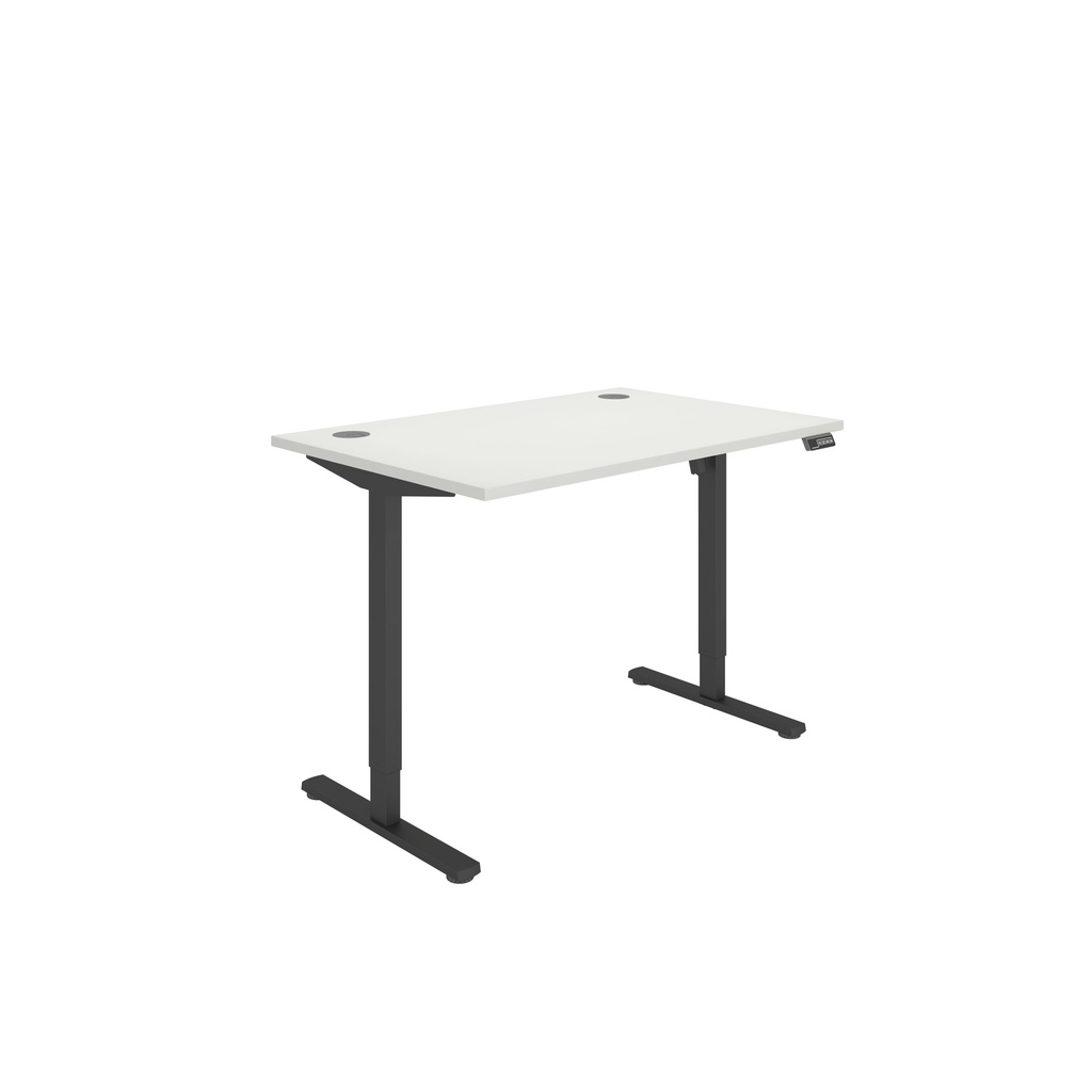 Office Rectangular Single Motor Sit Stand Desk  (FSC) | 1200X800 | Arctic White-Black