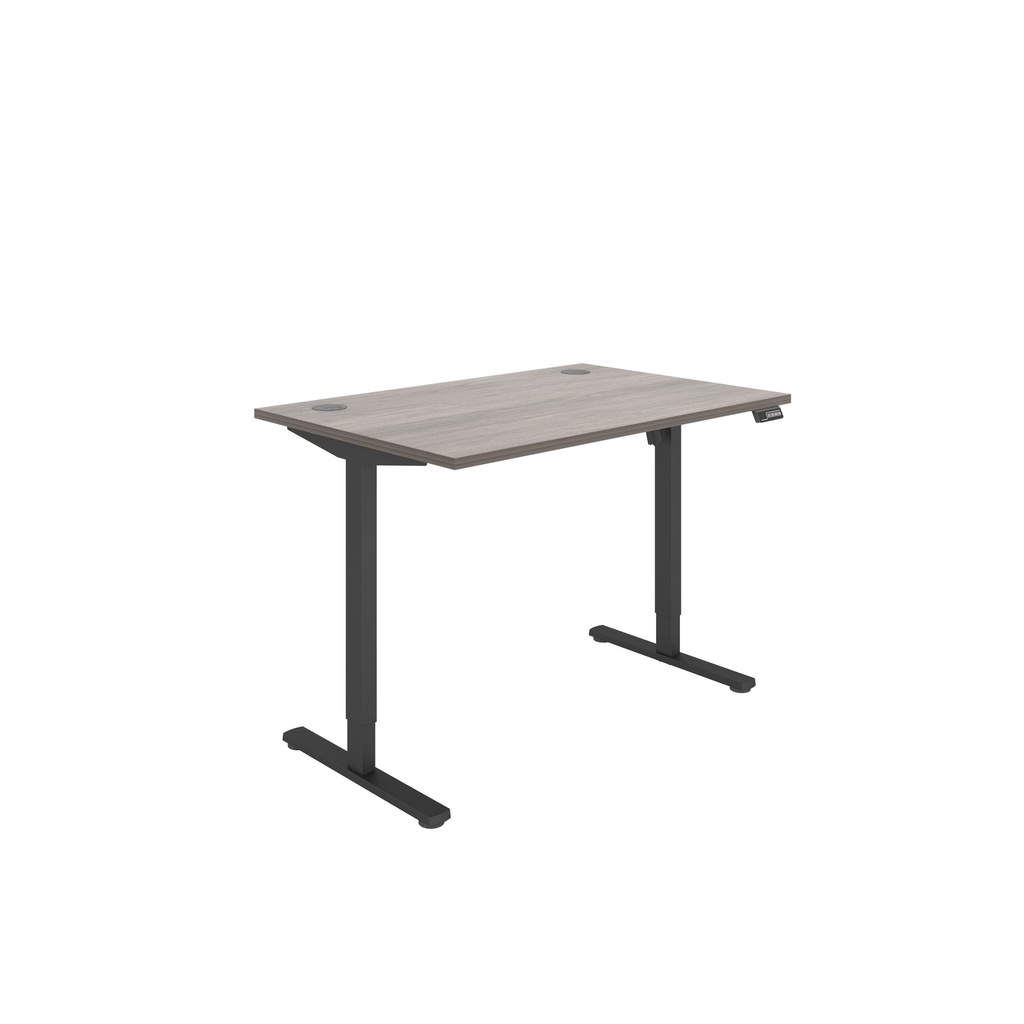 Office Rectangular Single Motor Sit Stand Desk  (FSC) | 1200X800 | Alaskan Grey Oak-Black
