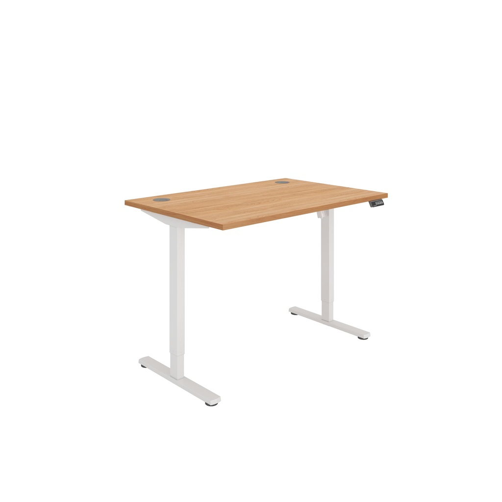 Office Rectangular Single Motor Sit Stand Desk  (FSC) | 1200X800 | Norwegian Beech-White