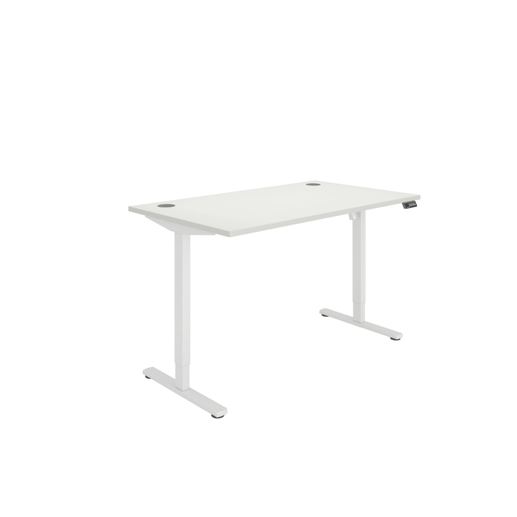 Office Rectangular Single Motor Sit Stand Desk  (FSC) | 1400X800 | Arctic White-White